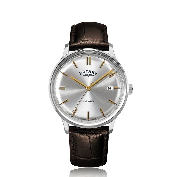 Rotary Avenger Brown Leather Strap Watch