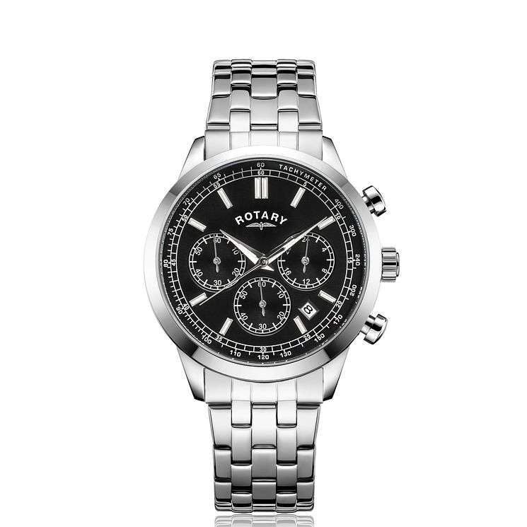 Rotary Chronograph Mens Stainless Steel Bracelet Watch