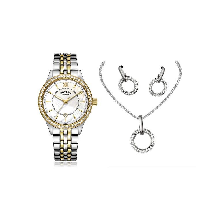 Rotary Crystal Ladies WatchandJewellery Gift Set