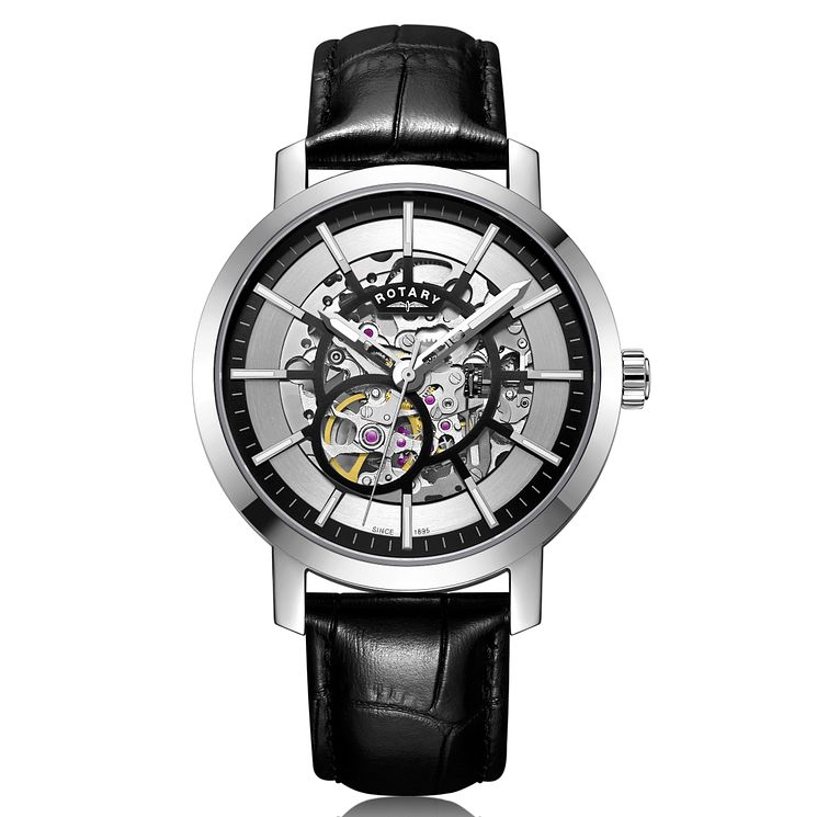 Rotary Greenwich G2 Mens Black Leather Strap Watch