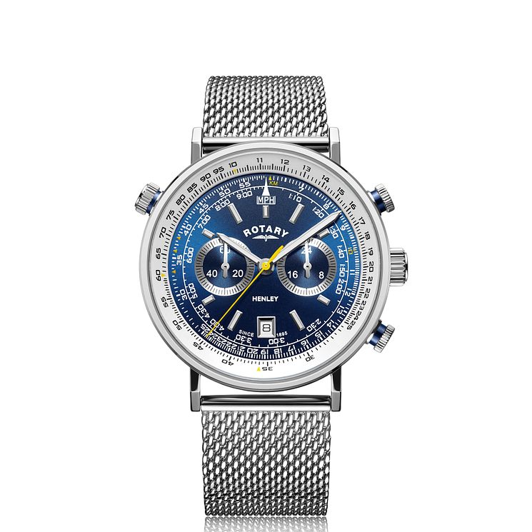 Rotary Henley Mens Stainless Steel Mesh Bracelet