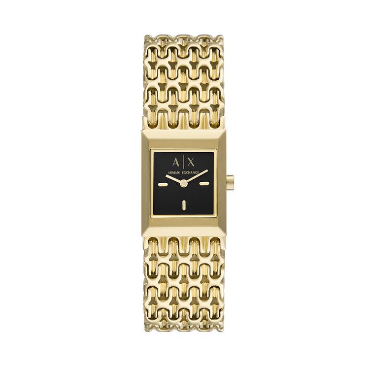 Armani Exchange Ladies Yellow Gold Tone Bracelet Watch