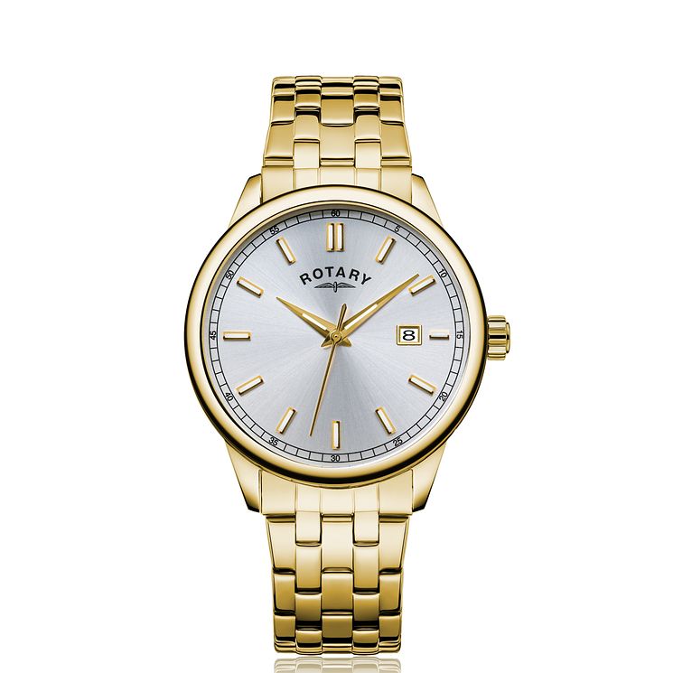 Rotary Mens Gold Tone Bracelet Watch