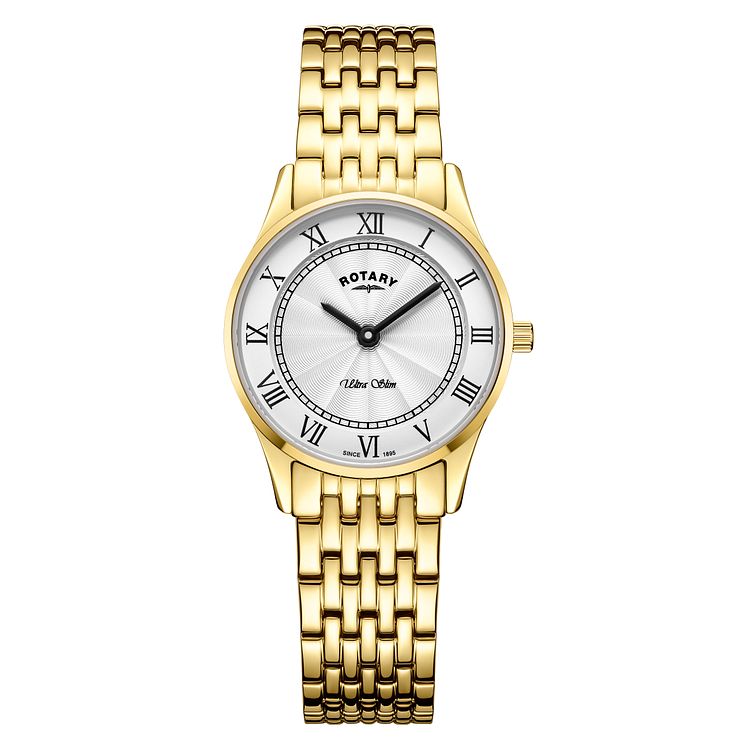 Rotary Ultra Slim Ladies Gold Plated Bracelet Watch