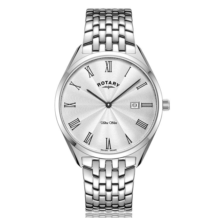 Rotary Ultra Slim Mens Stainless Steel Bracelet Watch
