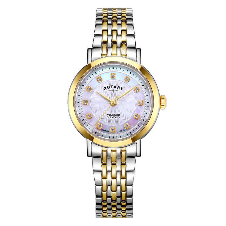 Rotary Windsor Diamond Ladies Two Tone Bracelet Watch
