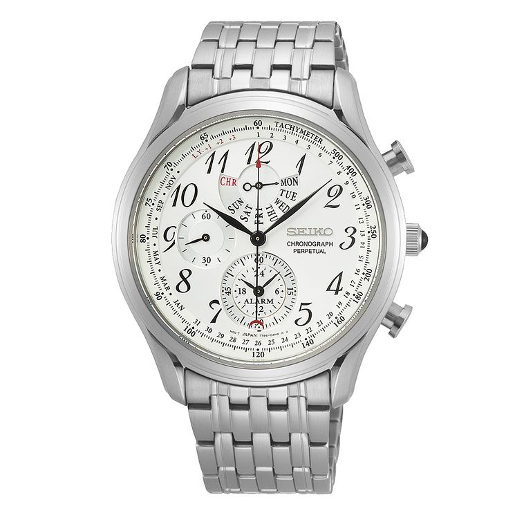 Seiko Chronograph Mens Stainless Steel Bracelet Watch