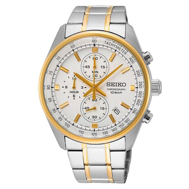 Seiko Chronograph Mens Two Tone Bracelet Watch