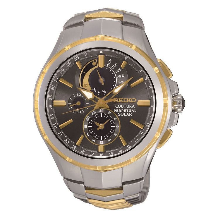 Seiko Coutura Solar Mens Two Colour Bracelet Watch