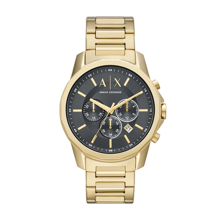 Armani Exchange Mens Gold-tone Bracelet Watch