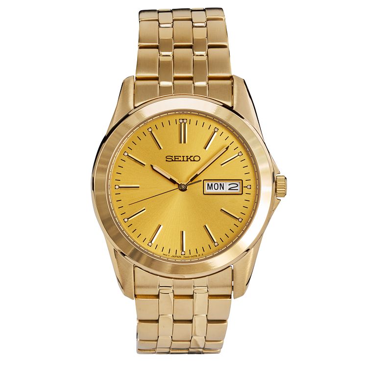 Seiko Mens Gold-plated Bracelet Watch