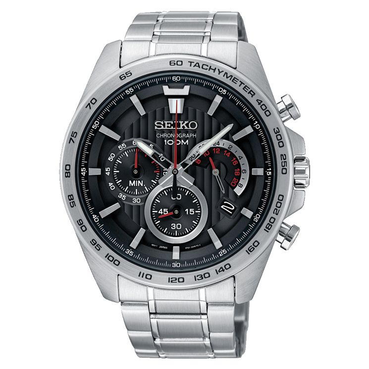 Seiko Mens Stainless Steel Bracelet Chronograph Watch