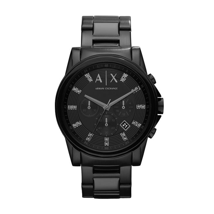 Armani Exchange Mens Black Ip Bracelet Watch