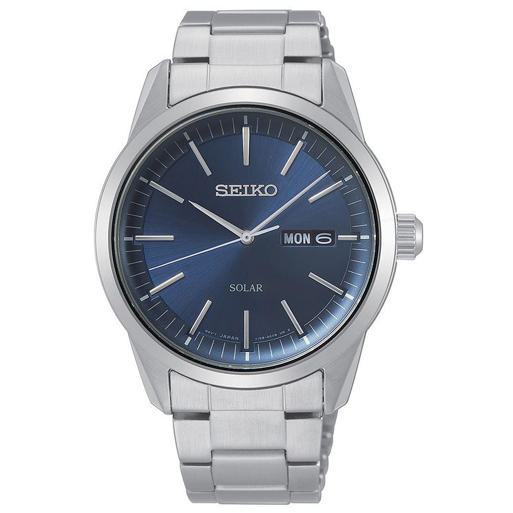 Seiko Solar Mens Stainless Steel Bracelet Watch