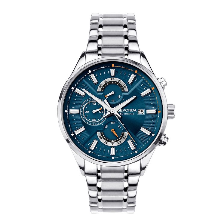 Sekonda Chronograph Mens Stainless Steel Bracelet Watch