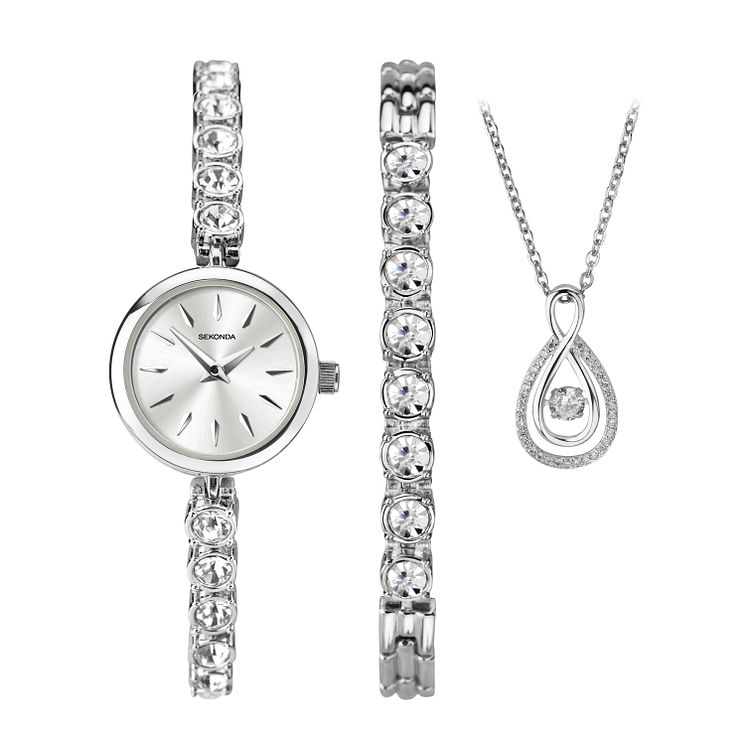 Sekonda Crystal Bracelet Watch  PendantandBracelet Set