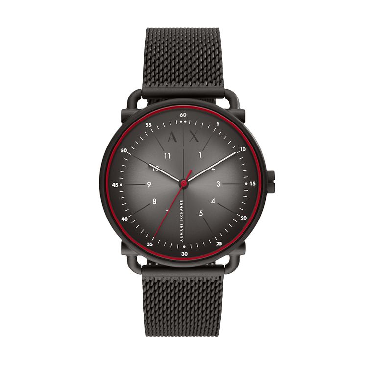Armani Exchange Mens Black Stainless Steel Bracelet Watch