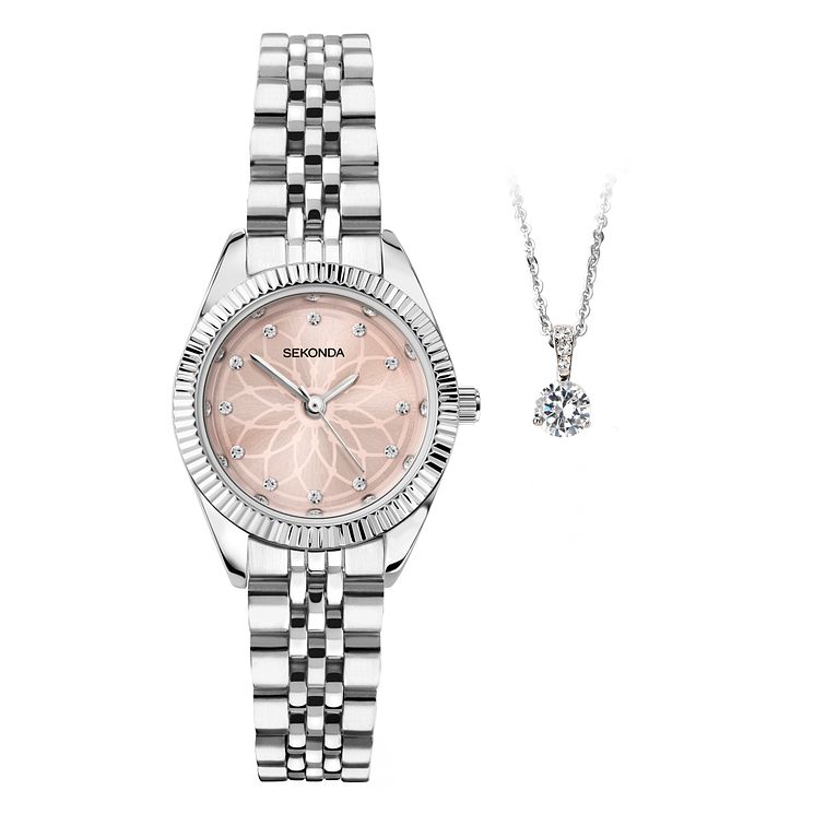 Sekonda Crystal Ladies WatchandNecklace Gift Set