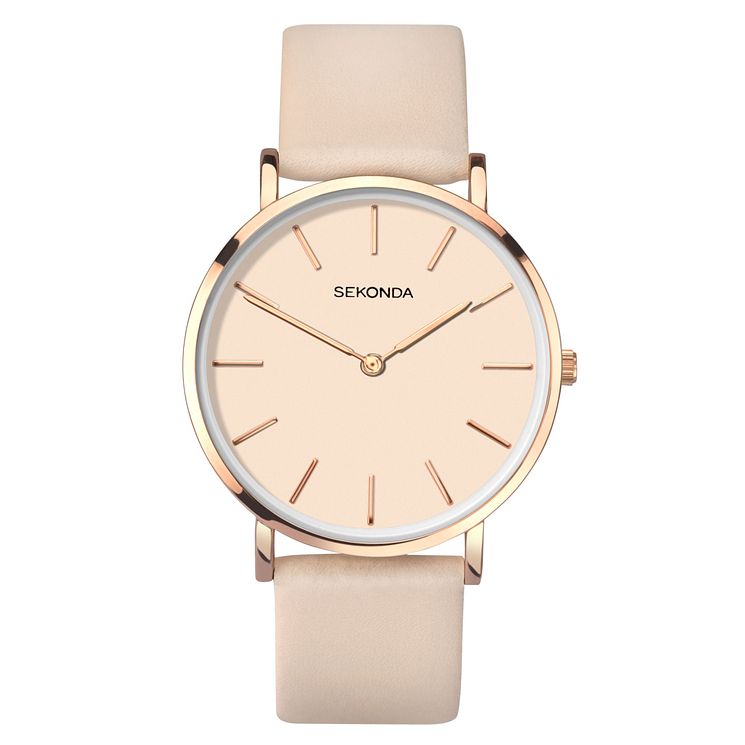 Sekonda Editions Ladies Nude Leather Strap Watch