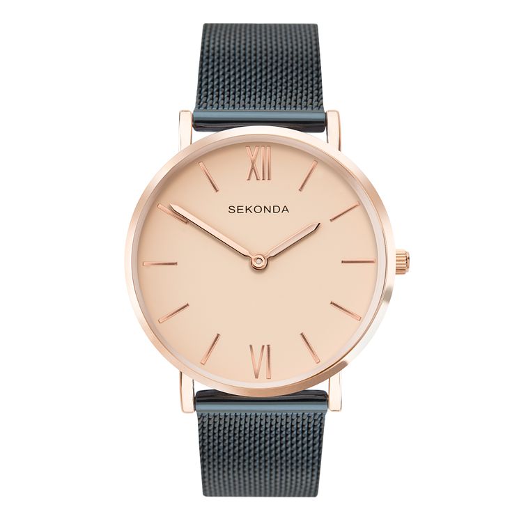 Sekonda Ladies Blue Stainless Steel Mesh Bracelet Watch