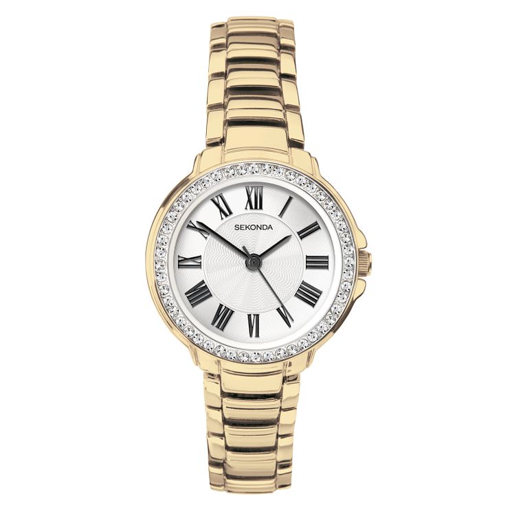 Sekonda Ladies Crystal Gold Tone Bracelet Watch