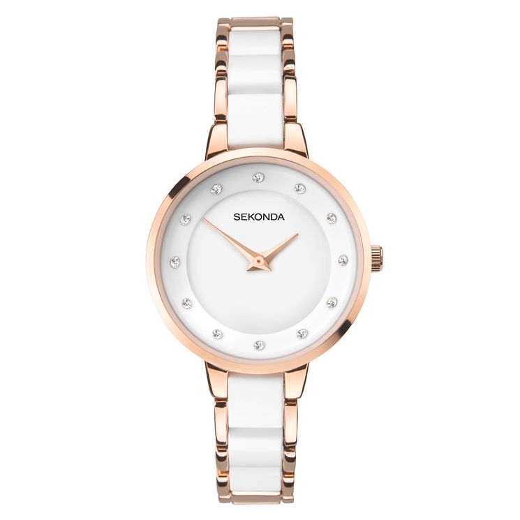 Sekonda Ladies Rose GoldandWhite Bracelet Watch