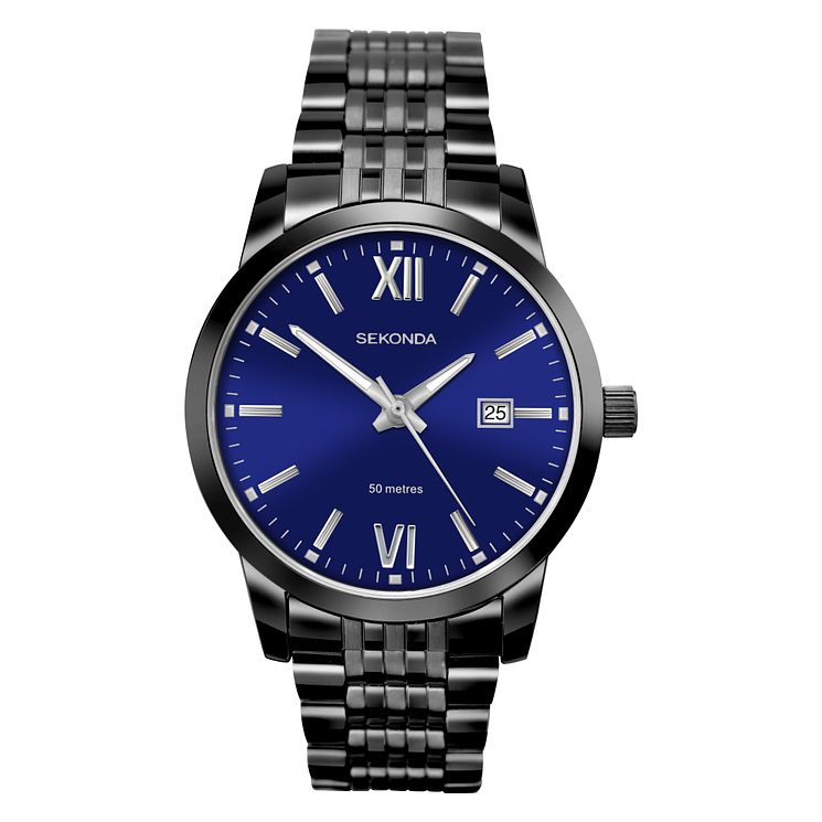 Sekonda Mens Black Ip Bracelet Watch