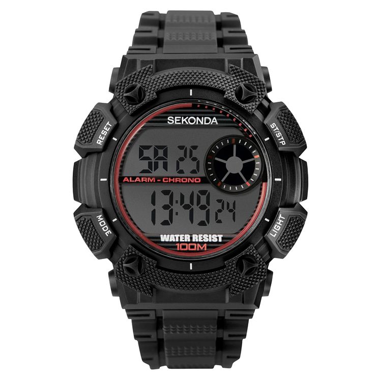 Sekonda Mens Digital Black Strap Watch