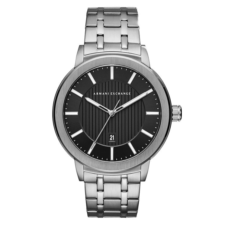 Armani Exchange Mens Silver Tone Bracelet Watch