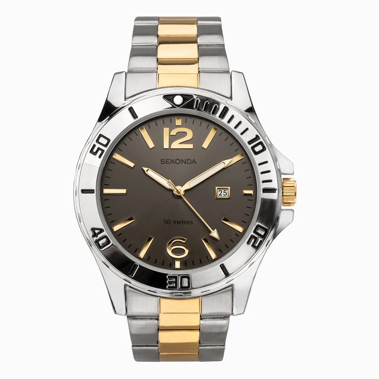 Sekonda Mens Two Tone Stainless Steel Bracelet Watch