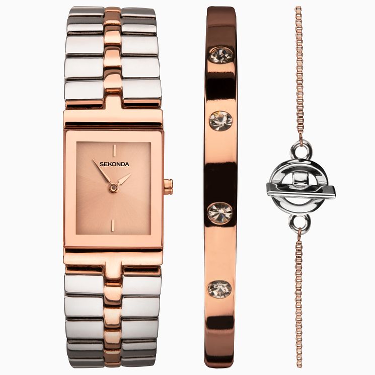 Sekonda Rocks Ladies Two Tone WatchandJewellery Gift Set