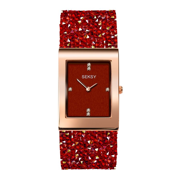 Sekonda Seksy Rocks Ladies Red Leather Strap Watch
