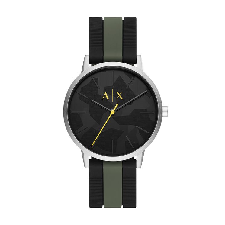 Armani Exchange Mens Two Colour Silicone Strap Watch