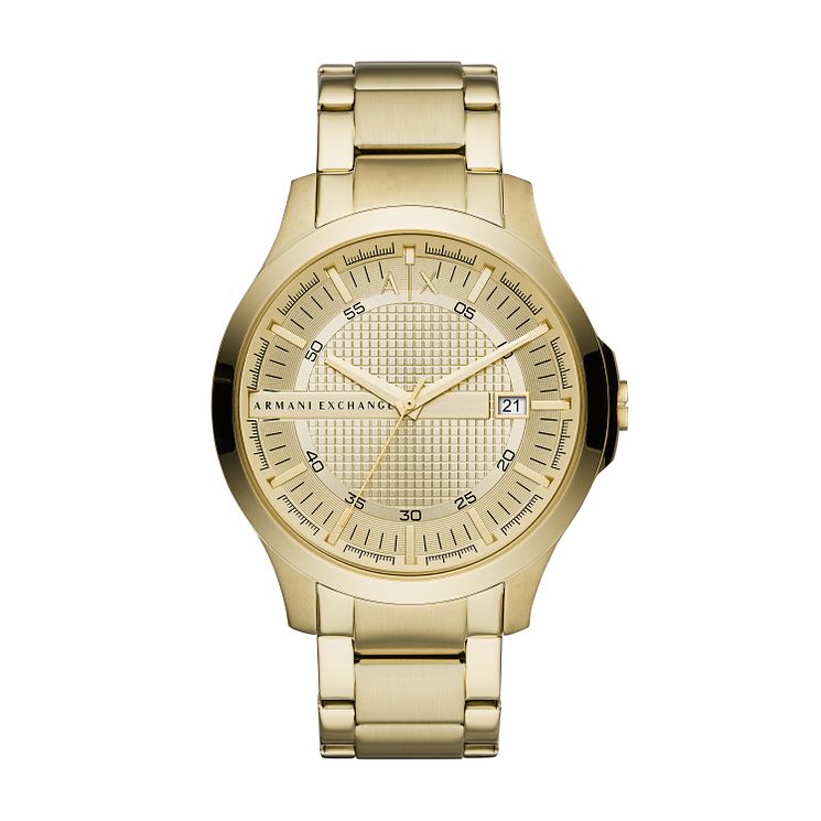 Armani Exchange Mens Yellow Gold Tone Bracelet Watch
