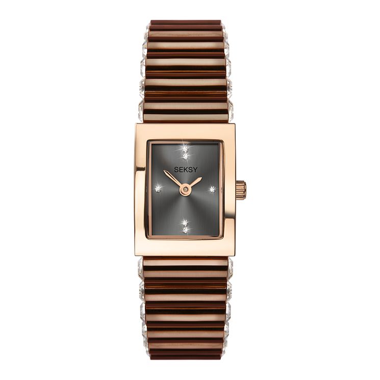 Seksy Edge Ladies Brown Stainless Steel Bracelet Watch