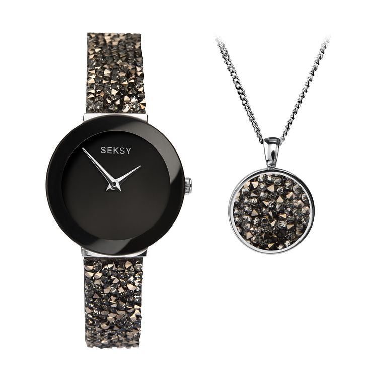 Seksy Rocks Ladies Rhodium Plated Gift Set