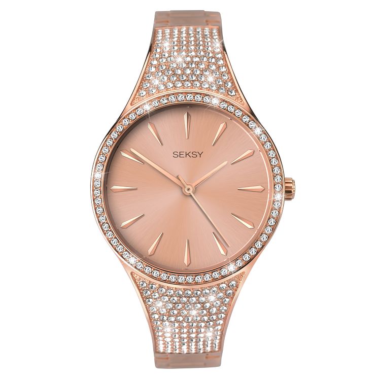 Seksy Rose Gold Tone Bracelet Watch