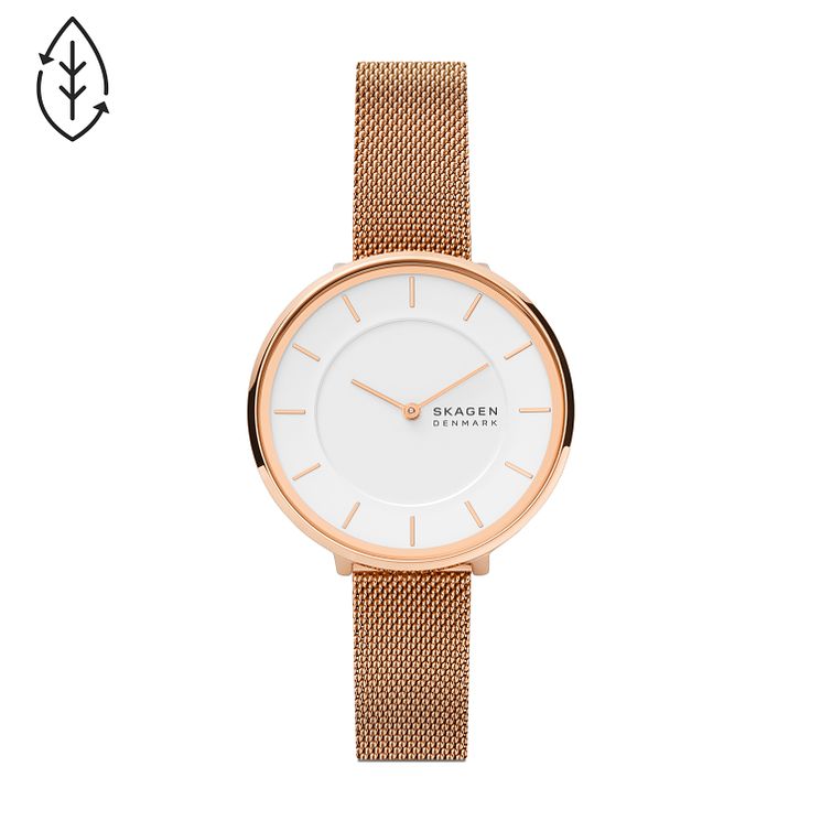 Skagen Gitte Ladies Rose Gold Mesh Bracelet Watch
