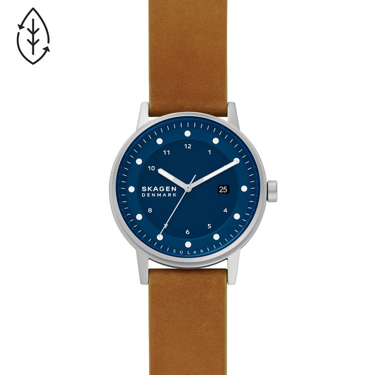 Skagen Henricksen Mens Brown Eco Leather Strap Watch