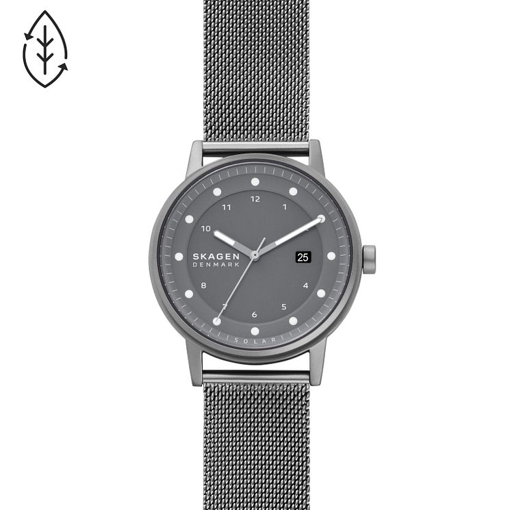 Skagen Henricksen Mens Gunmetal Tone Mesh Bracelet Watch