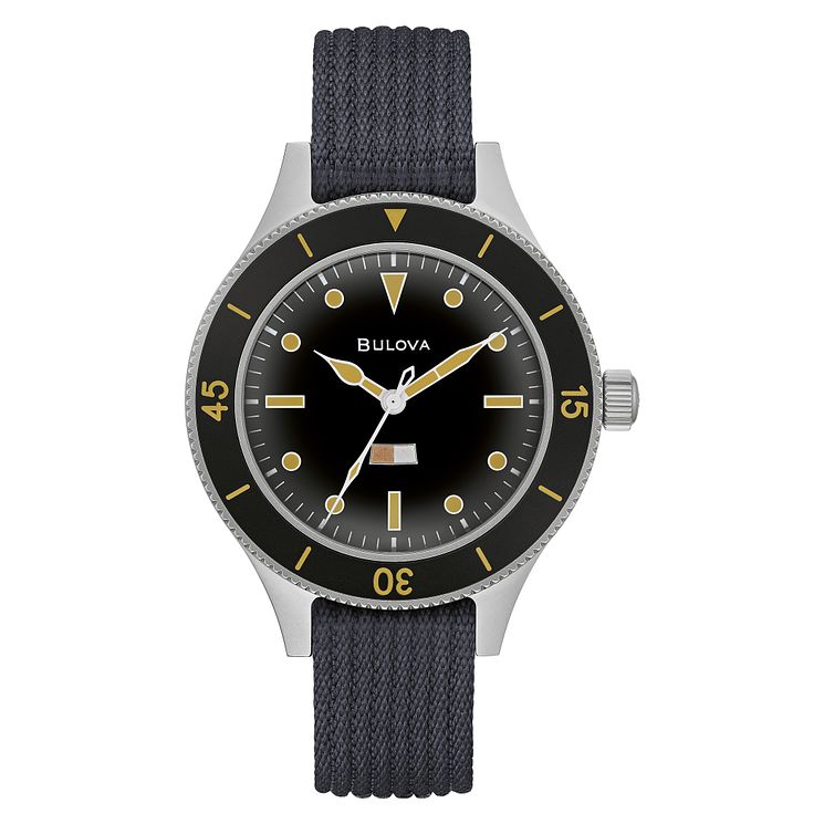 Bulova Archive Mens Blue Nylon Strap Watch