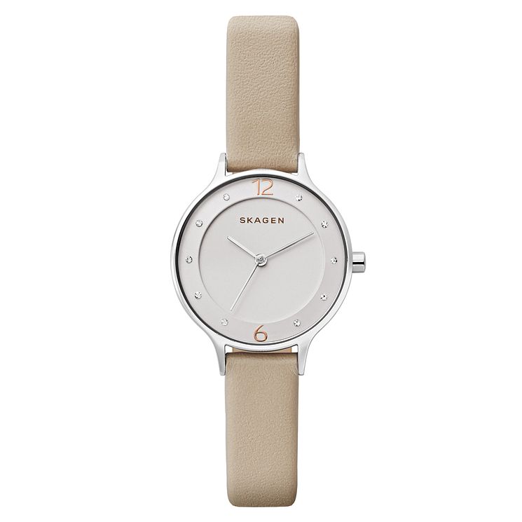 Skagen Ladies Pink Leather Strap Watch