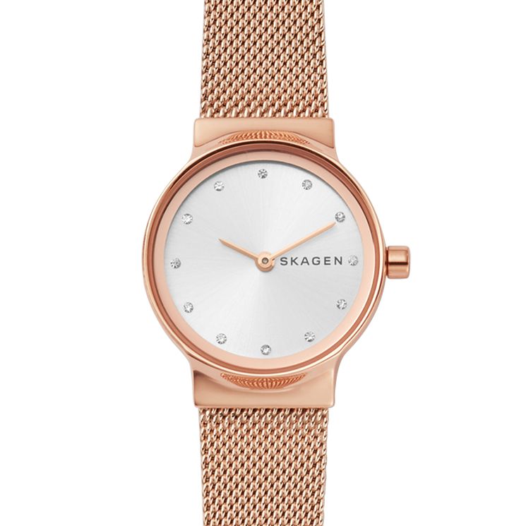 Skagen Ladies Rose Gold Stainless Steel Mesh Bracelet Watch