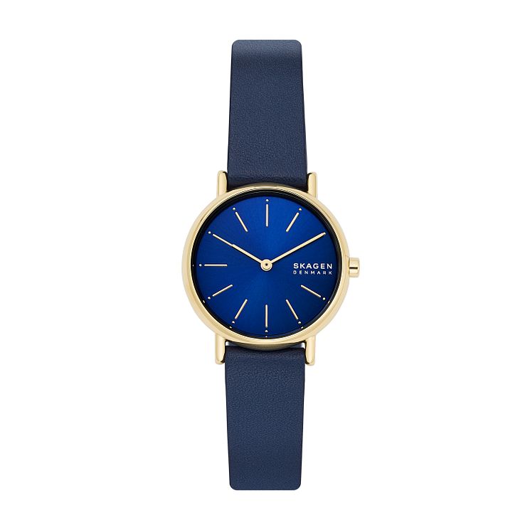 Skagen Signatur Blue Leather Strap Watch
