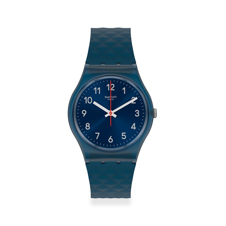 Swatch Bluenel Unisex Blue Silicone Strap Watch
