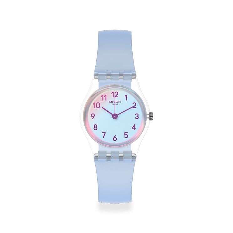 Swatch Casual Blue Unisex Light Blue Silicone Strap Watch