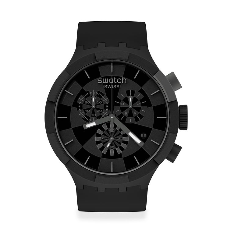 Swatch Checkpoint Black Unisex Rubber Strap Watch