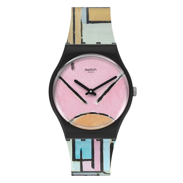 Swatch Composition Oval Colour Planes 1 Piet Mondrian Watch