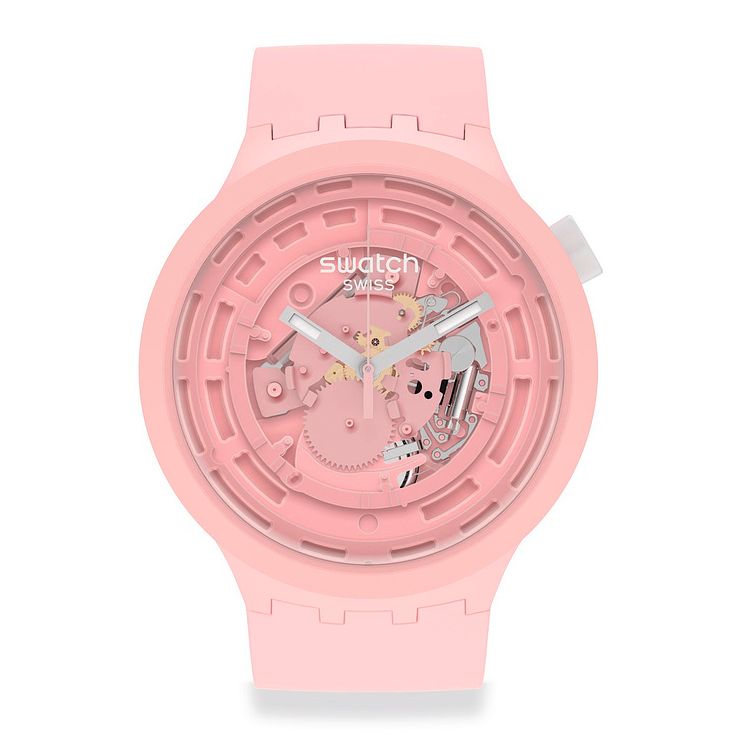 Swatch C-pink Bioceramic Pink Strap Watch