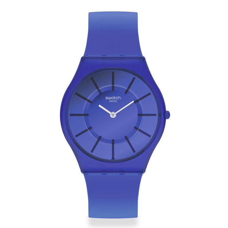 Swatch Deep Acqua Unisex Purple Silicone Strap Watch